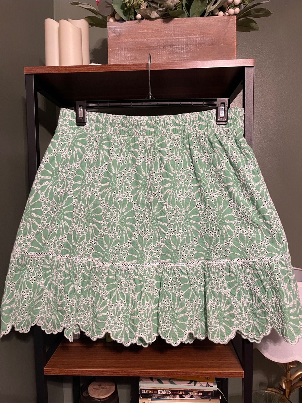 LOFT Mint Green Eyelet Lace Mini Skirt